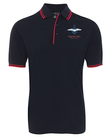 Mens Navy/Red Contrast Polo